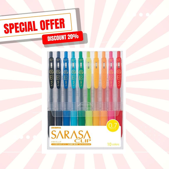 (超特價$68) ZEBRA 斑馬牌 SARASA 0.4/0.5MM 啫喱筆 10色套裝